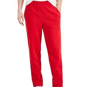 ID Ideology Men's Licorice Red Solid Fleece Jogger Pants, Medium